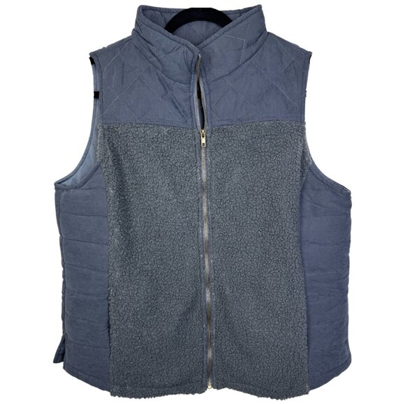 XL - UMGEE - Charcoal Sherpa Quilted Vest Lightweight Outerwear NEW no tags - Picture 3 of 3